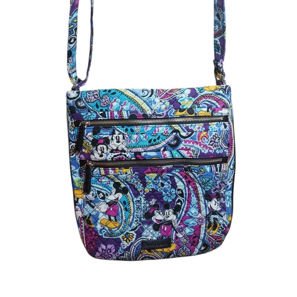 VERA BRADLEY Disney Mickey Minnie Mouse Paisley Collection Hipster Crossbody Bag - Picture 2 of 8